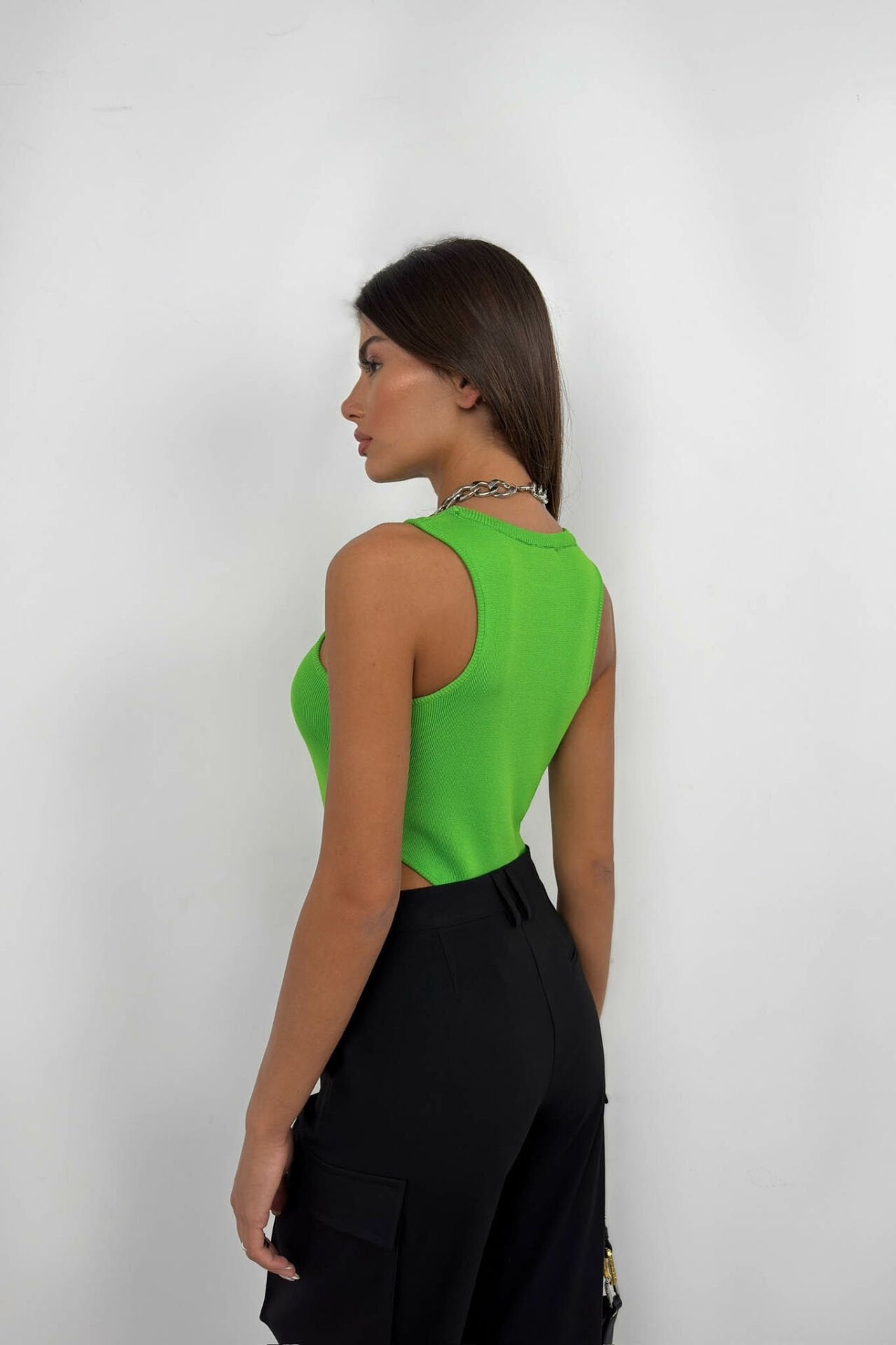 Limettengrüner Radiance Bodysuit mit Cut-Outs